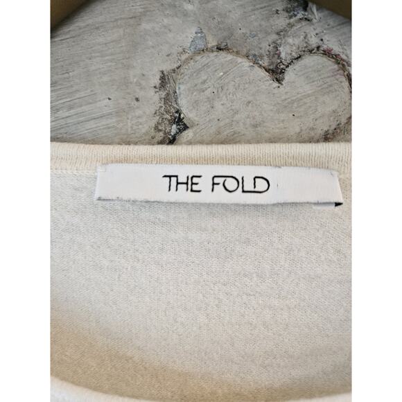 The Fold Merino Wool Blend Cream Ivory Sweater Blouse Size M Medium - Picture 2 of 8